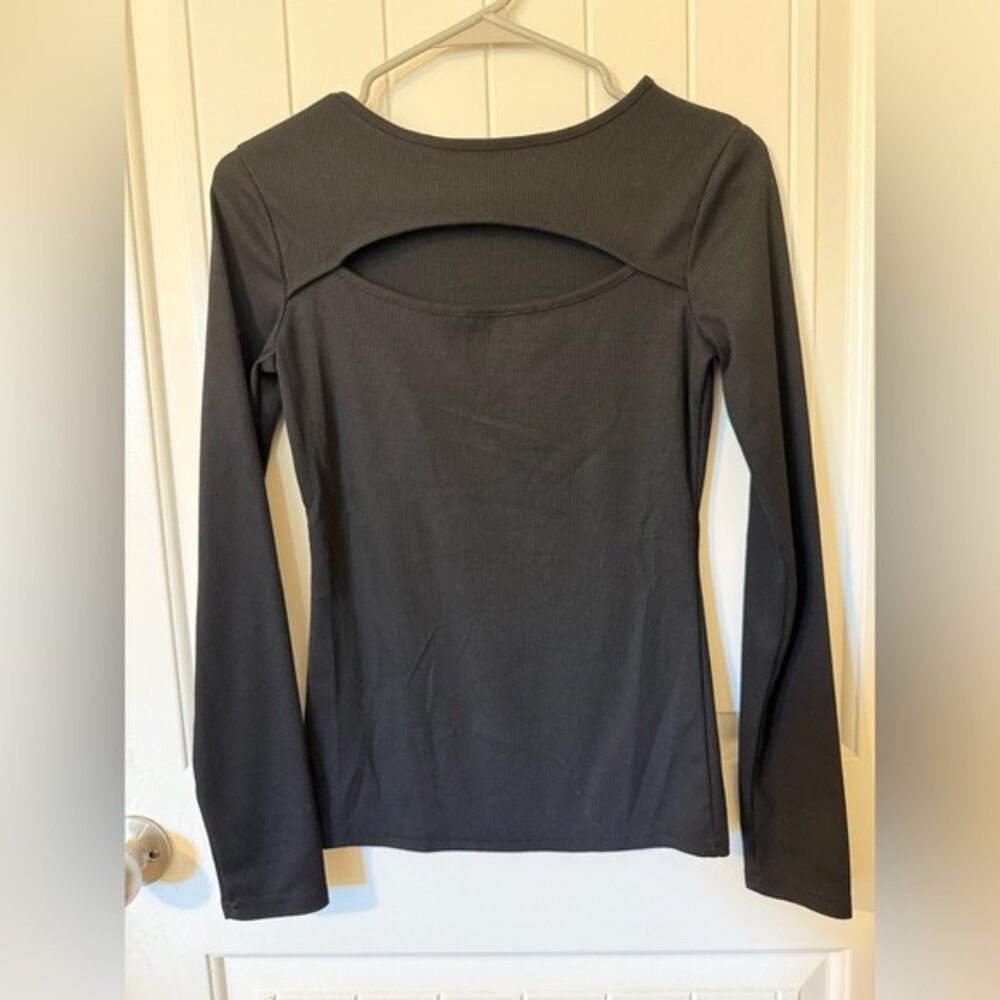 SHEIN Black Cut Out Bodysuit Blouse